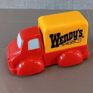 Vintage 1993 Wendy's restaurant Kids Meal Red And Yellow Toy Truck Advertising